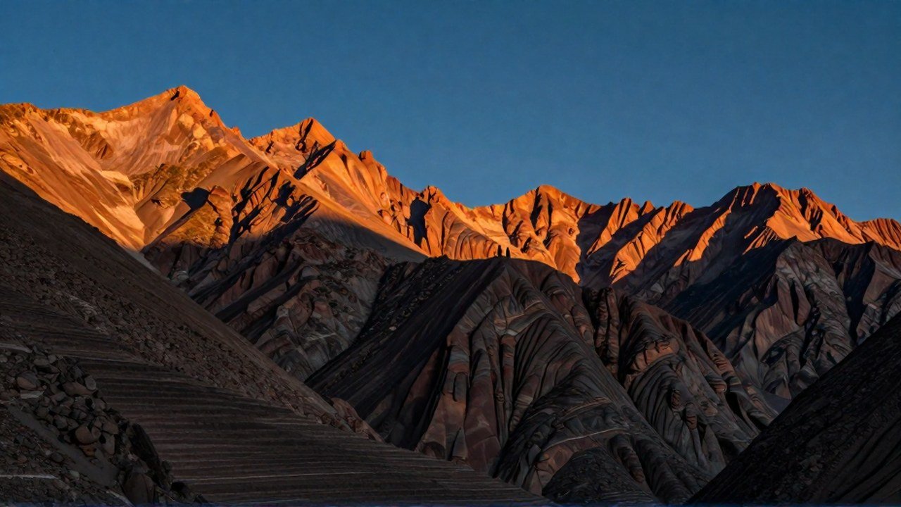 Figura solitaria en una cresta de las majestuosas montañas andinas de Bolivia.